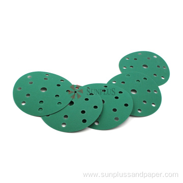 Green Film Hook And Loop Sanding Paper Disc